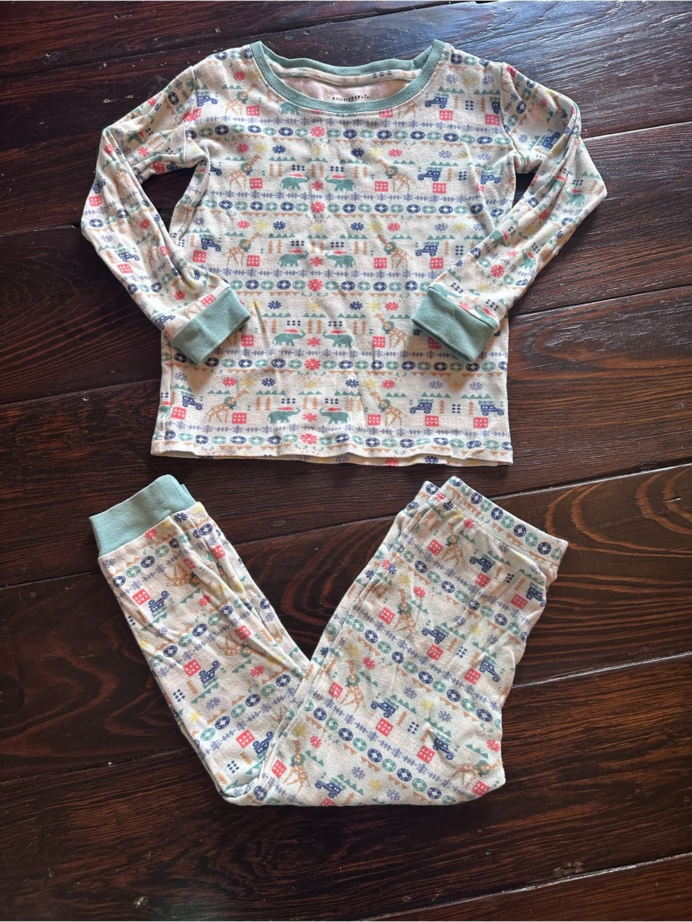 Summersalt Kids Long Sleeve Fair Isle Christmas Pajamas Set
